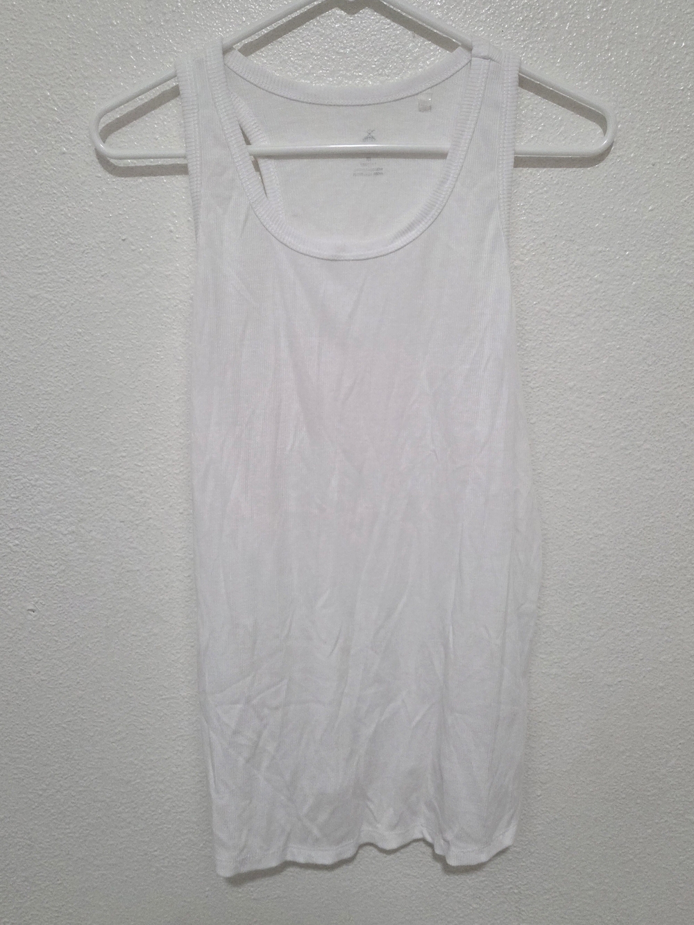 Danskin White Ribbed Tank Top